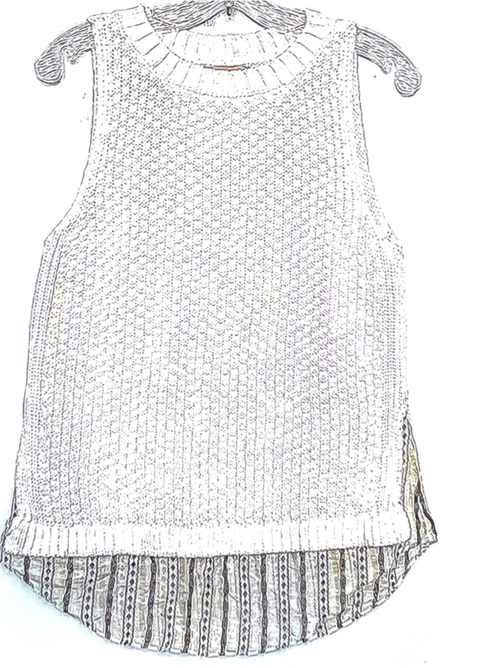 LOFT White Textured Knit Tank Top
